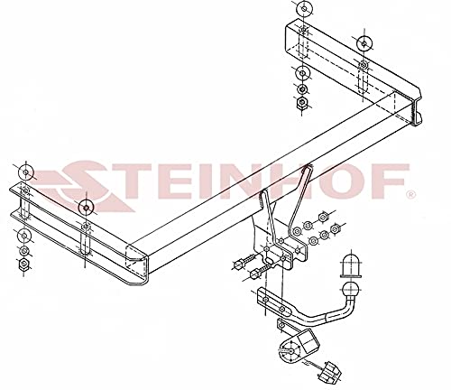 Gancio Traino Fisso STEINHOF Per Audi A6 Avant C5 SW (1997-2005) Con Kit Elettrico 13 Poli, Omologato CE, Portata 2100kg