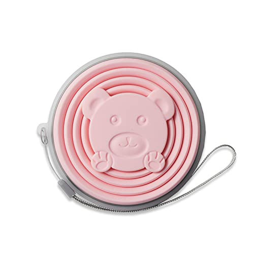 カップ 折り畳みコップ 折りたたみカップ シリコンカップ 蓋付き 軽量 便利 耐熱コーヒーカップ たためるコップ トラベルカップ 水筒 アウトドア キャンプ用品 防災グッズ 旅行 出張 マイクロ波加熱対応 携帯便利 (300ml,ピンク)