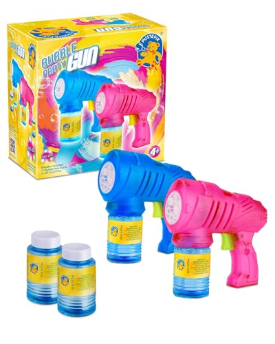 PUSTEFIX Bubble Party Gun 2er Set | Seifenblasenpistole mit LED