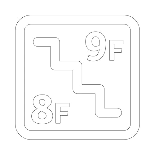 階段 8F 9F 8階 9階 案内 上り 下り シール ステッカー カッティングステッカー シンプル 組み合わせ 看板 DIY オフィス 店舗 施設 賃貸 ドア 扉 入口 床 壁 フロア ガラス 窓 光沢タイプ・防水 耐水・屋外耐候3〜4年 (白, 100