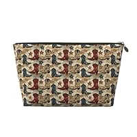 Retro Star Cowboy Boots Print Makeup Bag, Cosmetic Travel Toiletry Bag for Women, Cute Leather Makeup Pouch Organizer