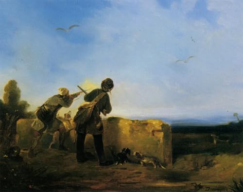 Tir au snipe Decamps affiche imprimée sur toile 60x90 cm pour décoration murale de bureau