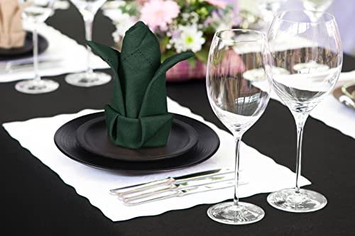 Twiny Threads Hemstitch Cloth Napkins 100% Cotton 18 X 18 Inch Dinner Napkins Set Of 12 Table Napkin Washable Hotel Quality Mitered Corner Kitchen Napkins For Home, Restaurant, Wedding - Olive Green #TOP1