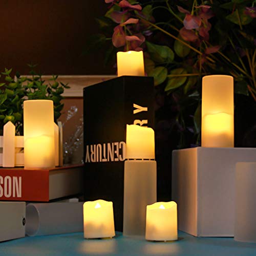 Rechargeable Flameless Candles Tea Lights, LED Candles Flickering Fake Candles with Remote & Timer, Warm White Tealights for Parties, Weddings, Bar, Family, Dinner Outdoor Picnic Decoration