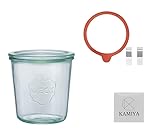 WECK Mold Shape ガラスキャニスター 500ml WE-742 パッキン クリップセット オリジナルステッカー付