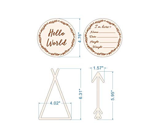 Organic Baby Monthly Milestone Blanket Newborn Boy Girl Unisex Neutral| Boho Mountain Nursery Baby Month Picture Blanket| Baby Growth Photography Background Prop| Markers Wood Birth Announcement Card #TOP7