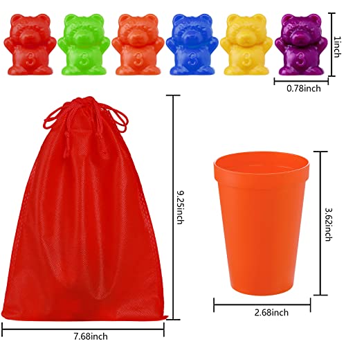 Counting Rainbow Bears With Matching Sorting Cups,67Pcs Montessori Counting Toy Bears For Kids,Educational Sorting Toys,Counting Sorting Color Learning Toy For Boys Girls Birthday Gifts,With Bag #TOP1
