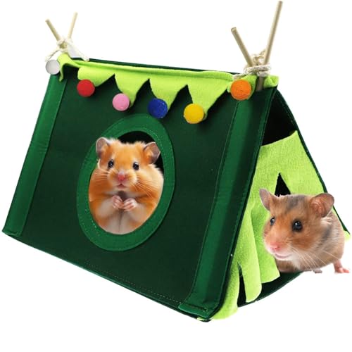 Esshogo Wald Versteck Fleece, Versteck Haustier Käfig Habitat Haus, Zelt Nest Spielzeug für Frettchen, Meerschweinchen Wald Versteck, Haustier Käfig Habitat Haus