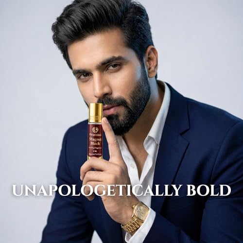 Image of Magnet Black Attar Roll-On Perfume Oil 8 ml | Alcohol Free | Long Lasting Rich Fragrance | Men & Women | Pocket Size Travel Friendly Roll On | Daily Wear Fragrance - Pack of 2