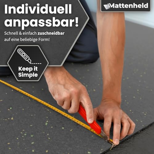 Foto von Mattenheld® Antirutschmatte Ladungssicherung 120x80x0,3 cm | Rutschhemmende & genormte Gummigranulatmatte | Ideale Sicherung von Ware im LKW, Anhänger & Kofferraum | Universal Bautenschutzmatte 3mm