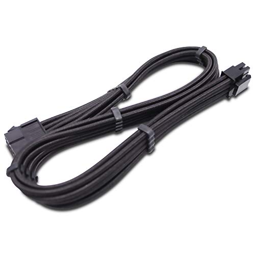EZDIY-FAB Sleeved Cable-Prolunga per Alimentazione 24pin/8pin (4+4) M/B,8pin (6+2) PCI-E Kit Cavo di Prolunga 500mm Lunghezza-Nero