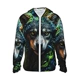 Tessuto di alta qualità: realizzato in 100% poliestere, questa felpa con cappuccio di protezione solare colorata in stile realistico presenta una fitta trama jacquard che è leggera, traspirante e morbida al tatto. Le sue proprietà impermeabili e ad asciugatura rapida lo rendono un'ottima scelta per indumenti protettivi solari da donna e camicie per protezione solare da uomo