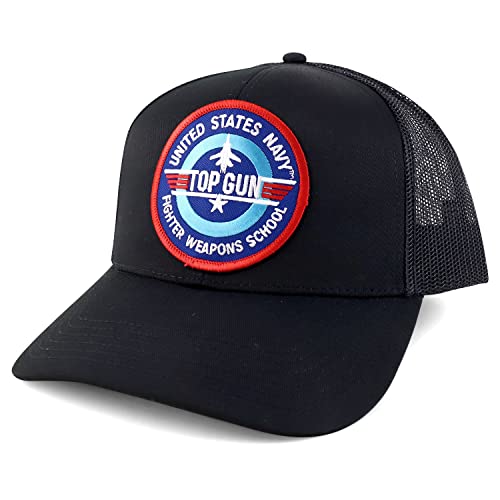 Estados Unidos azul marino Top Gun parche Gorra Trucker Mesh Cap - negro -