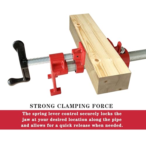 Himapro 50904 4-Pack 3/4 Inch H-Style Professional Pipe Clamp Set thumb #2