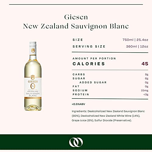 Giesen GIES-SB-SINGLE-BTL Dealcoholized Sauvignon Blanc, Non-Alcoholic White Wine thumb #1