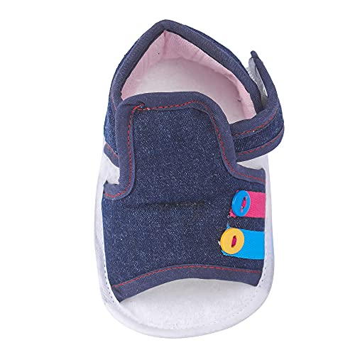 Image of Butterthief Unisex Baby Prewalking Sandals for Newborn Boys & Girls | Soft Sole Infant Bootie with Anti-Slip Bottom | Lightweight Cotton Footwear Early Walker Sandals (6-9 Months, 12 CM)