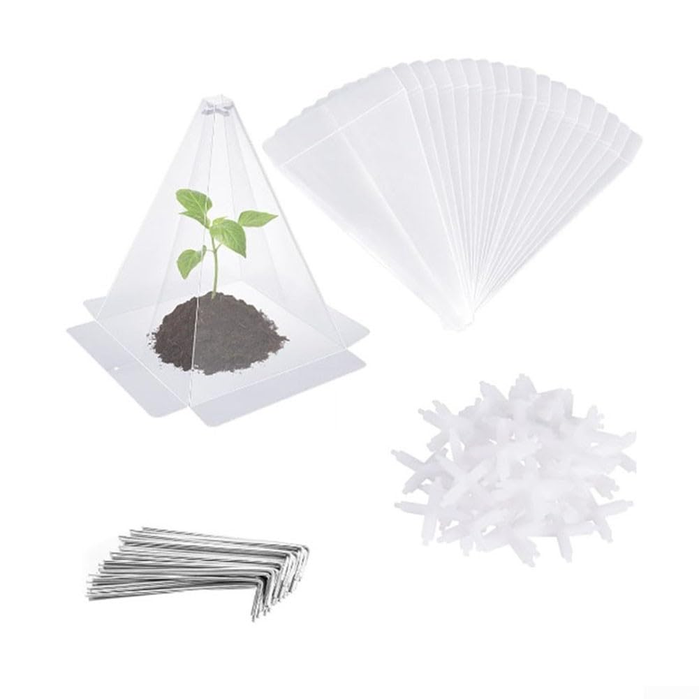Cloche de jardin réutilisable pour cultiver des légumes, cloches en plastique transparent pour plantes, protection contre les oiseaux, les limaces, les escargots, le gel, les cloches de jardin (40