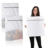 Funalix 2 Unidades Bolsas de Lavadora Malla, Red de Lavandería con Cremallera, Bolsa Protectora Reutilizable para Ropa Delicada/Sujetadores/Ropa Interior/ropa de cama (60 * 60cm)