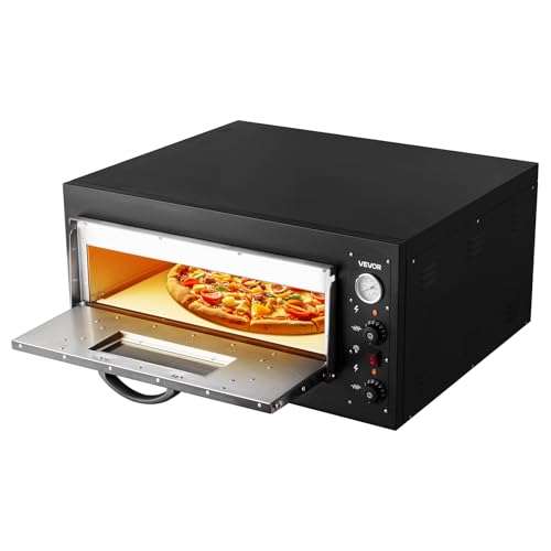 Image of VEVOR Pizza Oven Electric, 24 inch Commercial Countertop Pizza Oven, 842F Max Temp, 4200W Indoor Pizza Maker with Thermometer, Dual Temp Control Knob, Even Heat Pizza Cooker for Restaurant and Home Use