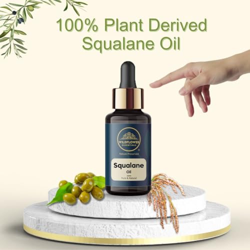 Image of Squalane Oil 100% Pure & Natural For Face, Hair, Skin, Body Hydration Lightweight Moisturisation for Dry Skin, Non-Comedogenic (30 ml)