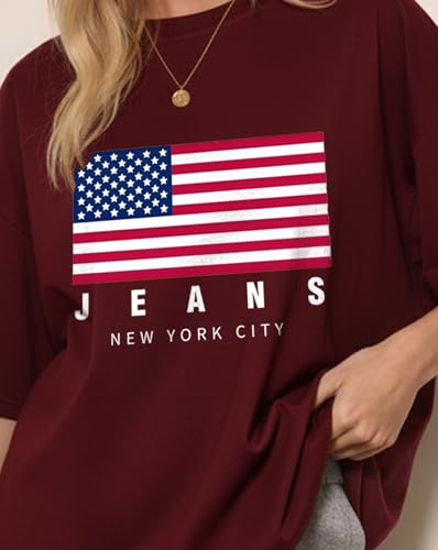 Image of AUSK Oversized Front Printed Loose Fit T-Shirt for Women || Tshirt for Girls