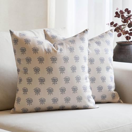 Amor Virisso Set of 2 Floral Throw Pillow Covers 18x...