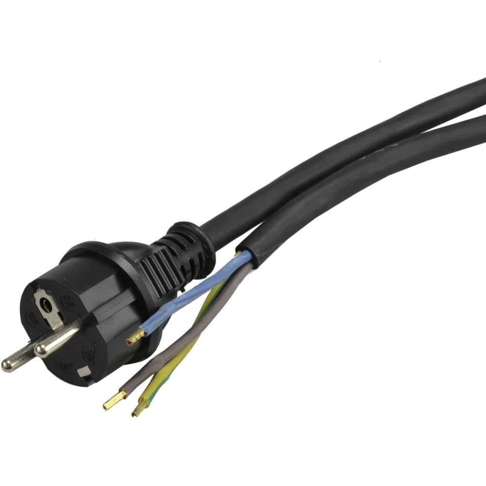 Przewód przyłączeniowy gumowy 3-biegunowy H07RN-F 3 x 1,5 mm2 kabel gumowy czarny 3G1,5 kabel zasilający na plac budowy, kabel połączeniowy odporny na olej IP44 (rozmiar: 15,0 m)