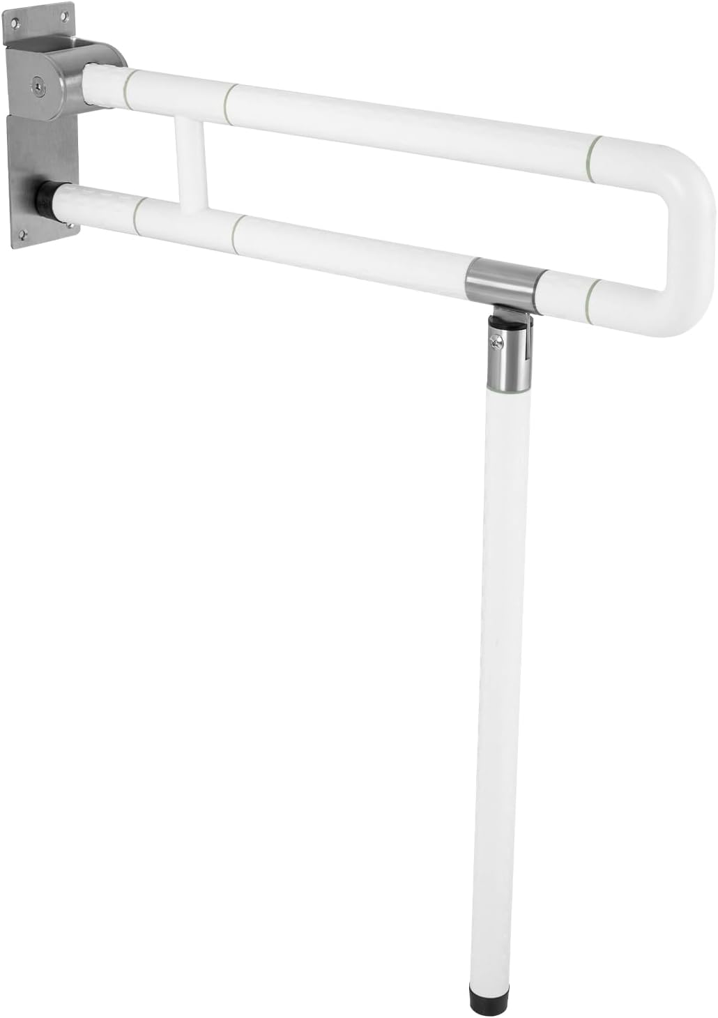 Bathroom Safety Rail 60 * 70cm Folding Hinged Bathroom Anti Slip Rail Grab Bar Support White Drop Down Toilet Rails for Elderly Disabled Pregnant