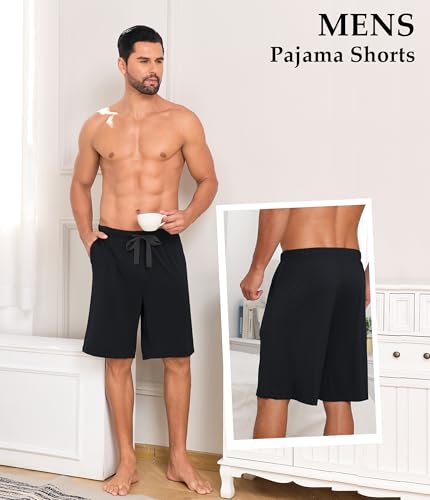 Image of CF Mens Pajama Shorts Bamboo Rayon & Cotton Sleep Shorts Lightweight Pants