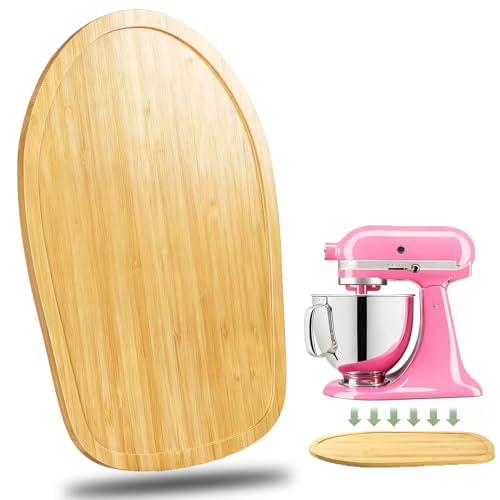 Image of Bamboo Mixer Slider Compatible with KitchenAid 4.5-5 Qt Tilt-Head Stand Mixer, Appliance Sliding Mat Accessories for Kitchen Aid, Countertop Moving Tray Attachments Fits for KitchenAid Artisan