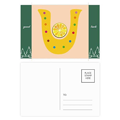 Cartes postales motif mignon alphabet U orange lot de 20 cartes multicolores