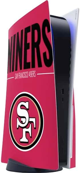 Skinit Decal Gaming Skin Compatible with PS5 Console - Officially Licensed NFL San Franciso 49ers Black & White Design