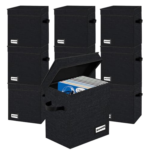 Image of 10 Pack Comic Book Storage Short Box, 11.8 inch X 9.8 inch X 7.8 inch, Holds 100-120 Collection Book, Heavy Duty Comic Collection Gift Bin Container Holder Shelf (Black)