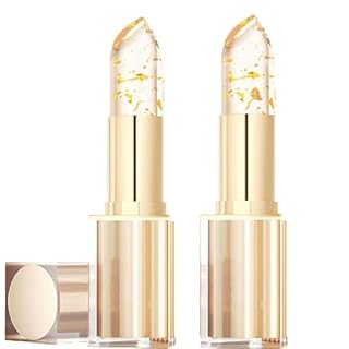 Colour Changing Lipstick - ﻿PH Adjusting Lipstick, Transfer Proof Color Changing Lipsticks, Long Lasting Lipsticks 24 Hours with Gold Foil, Moisturizing Glossy Shine Lip Gloss (2PC)
