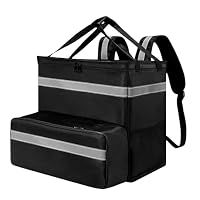 Insulated Food Delivery Bag, Expandable Pizza Carrier Backpack, Large Reusable Catering Cooler Lunch Box for Uber Eats Doordash, Camping Picnic Car Bike