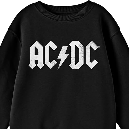 ACDC Logo Youth Black Crew Neck Long Sleeve Sweatshirt2