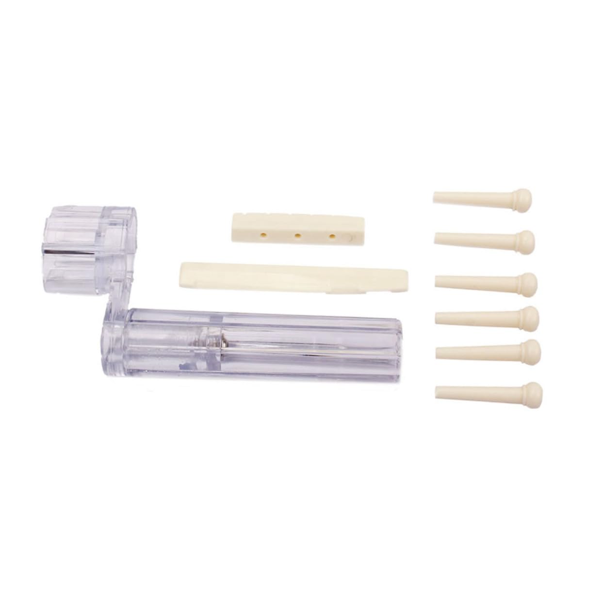 Toddmomy 1g13 Guitar Accessory Set Acoustic Guitar Bridge Pins Nut and Saddle Winder Easy Installation Sound