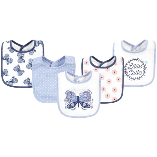 Image of Hudson Baby Unisex Baby Cotton Bibs, Beautiful Butterfly, One Size