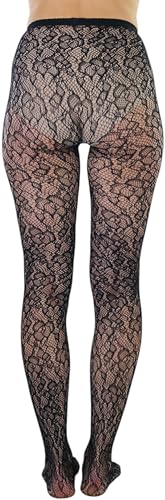Image of ToBeInStyle Women's Elegant Floral Lace Inspired Spandex Net Full Length Tights