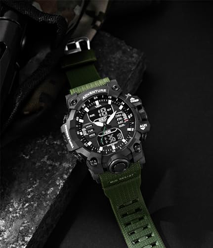 Image of V2A Bold & Big Dial Analog-Digital Sports Watch for Men | Multifunction Military Wristwatch | Gift for Men