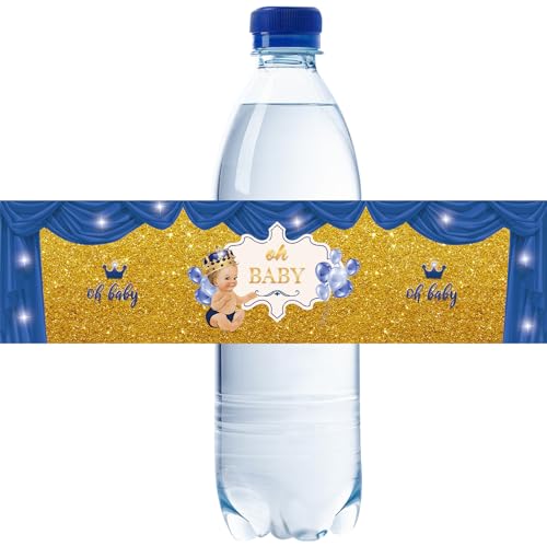 32pcs Oh Baby Water Bottle Labels, Gender Reveal Water Bottle Stickers, Baby Boy 1st Birthday Bottle Wrappers, It's a Boy Labels for Baby Shower Decoration