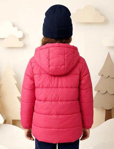 Image of Amazon Brand - Symbol Girls Girls Quilted Winter Jacket with Detachable Hood | Age 2-12 Years