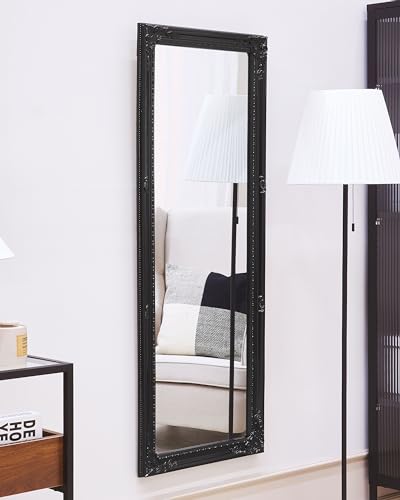 Specchio Da Parete Nero Rettangolare Moderno Elegante Soggiorno Camera Da Letto Corridoio Finitura Opaca - 2