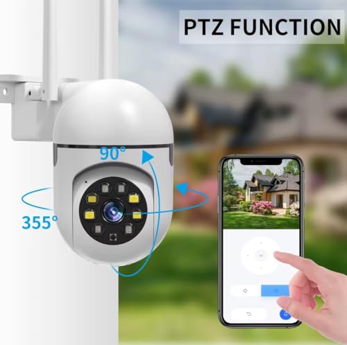 Image of 3MP WiFi Smart CCTV Security Camera for Home & Office | 360 PTZ Pan Tilt Zoom | Full Color Night Vision | Motion Detection Alerts | Two-Way Audio | Mobile App Remote View | Indoor Outdoor