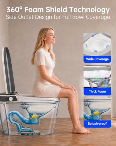 Image of EPLO Smart Toilet Bidet with Auto Open Close,1000 Gram MaP Flush Score,Foam Dispenser, ADA Comfort Height, Moving Dryer,Auto Flush,Heated Seat,One Piece Elongated Toilet with Tank Built in U8MAX