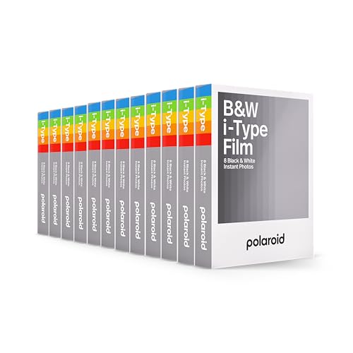 Image of Polaroid Originals Black & White Film for I-Type, 12 Pack, 96 Photos (6090)