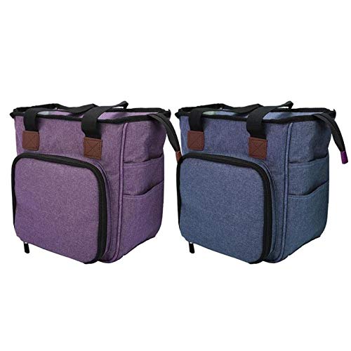 Bolsa Organizadora Tejer Y Ganchillo | Capacidad 26x23x14 Cm | Con Asa, Ideal Para Proyectos Y Viajes | Color Morado