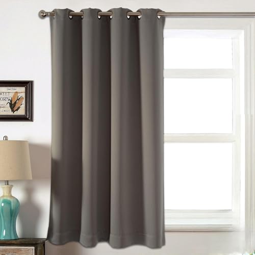 AMAZLINEN Sleep Well Blackout Curtains Toxic Free Energy Smart Thermal Insulated,52 W X 63 L Inch,Grommet Top,1 Panel Pack(Grey)