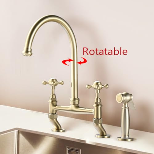 Robinet laiton retro brossé or pour créer une cuisine chaleureuse