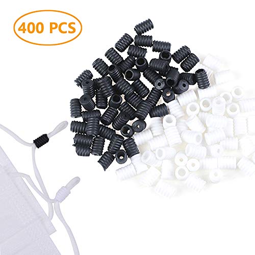 400 unidades cierres de silicona para tiras elásticas, tope de cordón ajustable, para cordón elástico, antideslizante